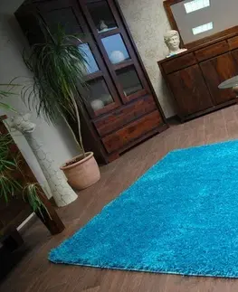 Koberce a koberečky Dywany Lusczow Kusový koberec SHAGGY Izebelie 5cm tyrkysový, velikost 100x250