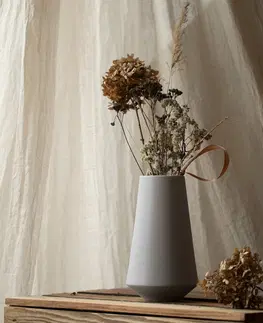 Dekorativní vázy AmeliaHome Keramická váza Burmilla krémová, velikost 12,5x12,5x22,5