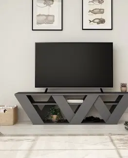 TV stolky Kalune Design TV stolek RALLA 158 cm antracitový