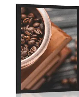 S kuchyňským motivem Plakát vintage mlýnek na kávu