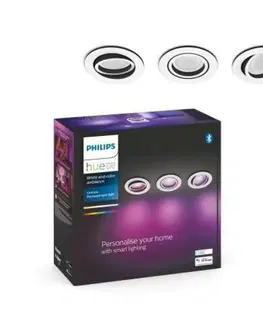 Chytré osvětlení Hue Bluetooth LED White and Color Ambiance set 3ks Zapuštěných bodových svítidel Philips Centura 8719514342880 GU10 3x5,7W 3x350lm 2000-6500K RGB IP20 bílé, stmívatelné