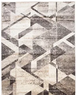 Moderní koberce Všestranný moderní koberec s geometrickým vzorem v odstínech hnědé