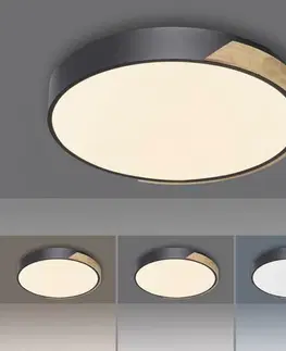 Chytré osvětlení PAUL NEUHAUS Q BILA LED stropní svítidlo Smart Home, pravé dřevo, stmívatelné ZigBee 2700-5000K