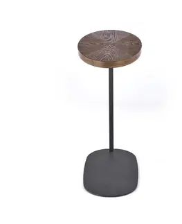 Stolky do obývacího pokoje HALMAR Odkládací stolek Delphi ořech/černý