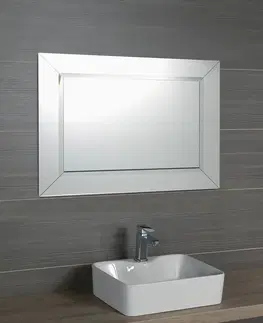 Koupelnová zrcadla SAPHO ARAK zrcadlo s lištami a fazetou 90x70cm AR090
