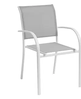 Zahradní židle a křesla DEOKORK Hliníkové křeslo s textílií VALENCIA (bílá)