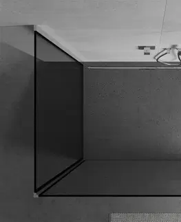 Sprchové zástěny MEXEN/S Kioto Sprchová zástěna WALK-IN 140 x 90 cm, černý vzor, chrom 800-140-212-01-70-090