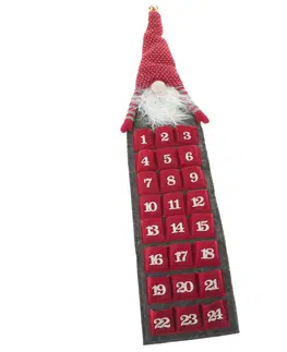 Vánoční dekorace Textilní adventní kalendář Trpaslík, 20 x 75 cm