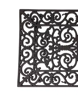 Rohožky DekorStyle Dekorativní gumová rohožka Victoriana 60x40 cm černá