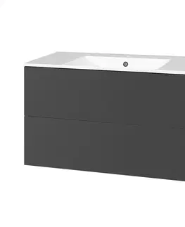 Koupelnový nábytek MEREO Aira, koupelnová skříňka s keramickym umyvadlem 101 cm, antracit CN752