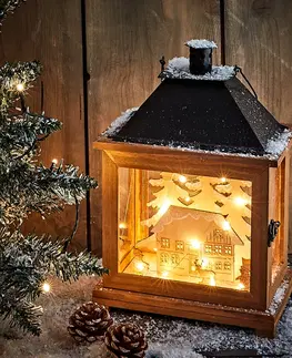 Svíčky a světelné dekorace LED lucerna Zimní dům