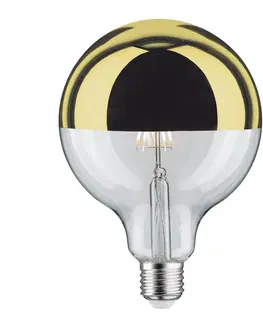Stmívatelné LED žárovky Paulmann LED žárovka E27 G125 827 6,5W Head mirror zlatá