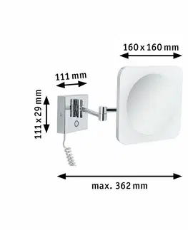 LED nástěnná svítidla PAULMANN HomeSpa LED kosmetické zrcadlo Jora 3-násobné zvětšení IP44 chrom/bílá/zrcadlo 3,3W měnitelná bílá 789.33