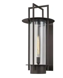 Moderní venkovní nástěnná svítidla HUDSON VALLEY venkovní nástěnné svítidlo CARROLL PARK kov/sklo bronz/čirá E27 1x13W B6813-CE