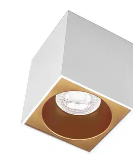Moderní bodová svítidla CENTURY ESSENZA přisazené svítidlo SQ GU10 bílá/zlatá 80mm