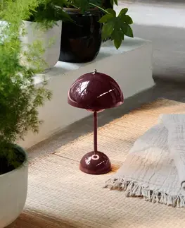 Venkovní osvětlení terasy &Tradition &Tradice LED dobíjecí stolní lampa Flowerpot VP9, fialová