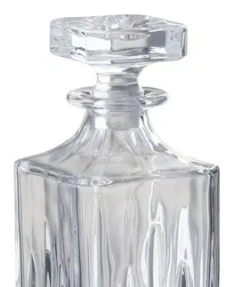 Karafy Trasparentní láhev z broušeného skla - 9*9*22 cm J-Line by Jolipa 96663