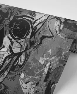 Samolepící tapety Samolepící tapeta lebka v černobílém