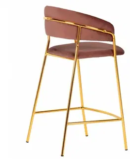 Barové židle Hector Barová židle Goma růžová/zlatá