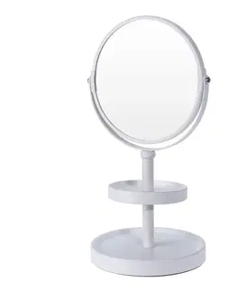 Zrcadla DekorStyle Oboustranné zrcadlo s poličkou Pretty bílé