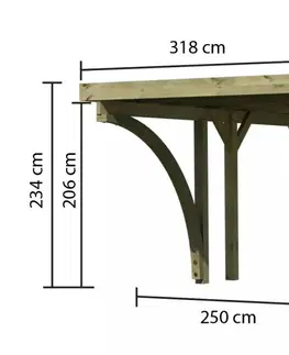 Garáže Dřevěný přístřešek / carport CLASSIC 1C Lanitplast