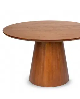 Jídelní stoly Hector Jídelní stůl Fungo 130 cm kulatý teakové dřevo/tmavě hnědý