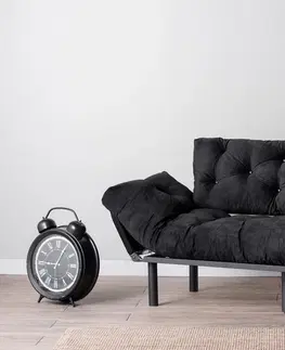 Pohovky a gauče Pohovka s lůžkem NITTA trojmístná černá