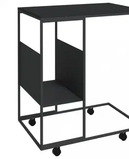 Konferenční stolky Příruční stolek s kolečky Dekorhome Černá / hnědá