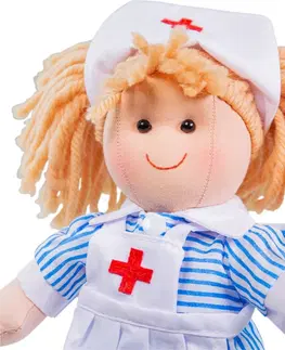 Panenky Bigjigs Toys Látková panenka Nurse Nancy 28 cm vícebarevná