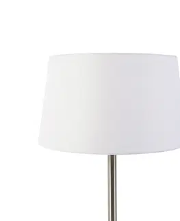 Stolni lampy Moderní stolní lampa z oceli s bílým odstínem 32 cm - Simplo