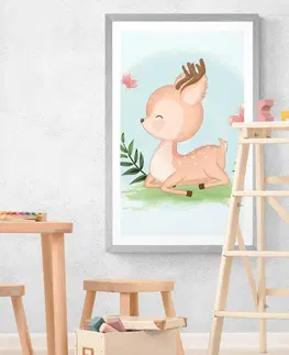 Zvířátka Plakát s paspartou roztomilý srneček