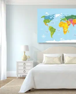 Obrazy na korku Obraz na korku výjimečná mapa světa