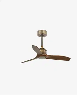 Ventilátory FARO JUST FAN XS, starozlatá/dřevo, stropní ventilátor 81cm