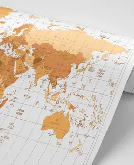 Tapety mapy Tapeta béžová mapa světa na světlém pozadí
