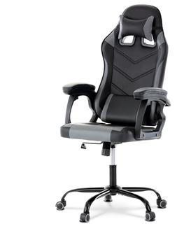 Kancelářské židle Herní křeslo SOKAR, šedé/černé