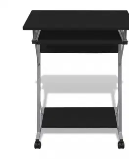 Pracovní stoly Počítačový stůl na kolečkách Dekorhome Černá
