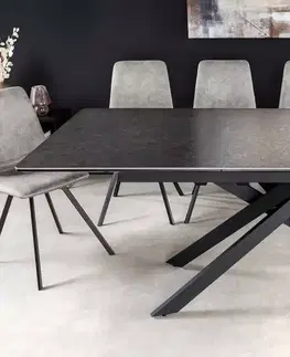 Jídelní stoly LuxD Roztahovací keramický stůl Halia 160-200 cm mramor antracit