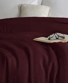 Přikrývky 4Home Bavlněný přehoz na postel Claire vínová, 220 x 240 cm