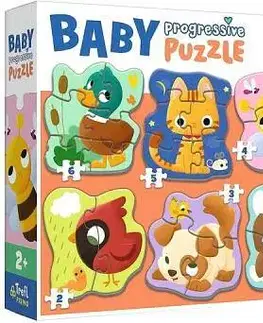 Hračky puzzle TREFL - Dětské progresivní puzzle - Zvířata