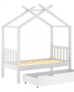Dětské pokoje Dětská postel 70x140 borovice Dekorhome Tmavě šedá