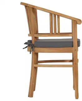 Zahradní křesla a židle Zahradní židle s poduškami 2 ks  teakové dřevo Dekorhome Šedá