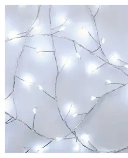 Vánoční řetězy a lamety EMOS Vánoční LED řetěz Nanos ježek s časovačem 2,4 m studená bílá
