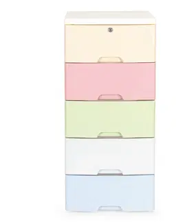 Regály MODERNHOME Dětský regál na kolečkách Copt 83 cm barevný