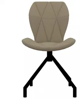 Židle Jídelní židle 2 ks umělá kůže Dekorhome Hnědá