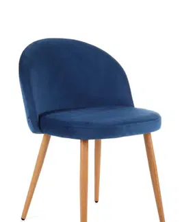 Židle Ak furniture Sametová čalouněná židle Gera modrá