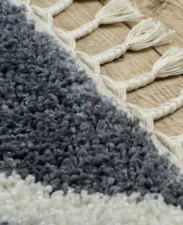 Koberce a koberečky Dywany Lusczow Kusový shaggy koberec BERBER CROSS šedý, velikost 160x220