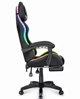 Herní křesla Herní židle HC-1039 LED RGB Black