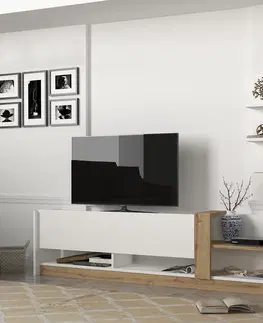 Televizní stolky Televizní stolek KAZABLANKA bílá safírová