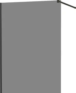 Sprchové zástěny MEXEN/S KIOTO Sprchová zástěna WALK-IN 80x200 cm 8 mm, černá, kouřové sklo 800-080-101-70-40