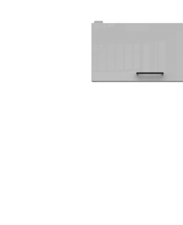 Kuchyňské linky JAMISON, skříňka nad digestoř 60 cm, bílá/světle šedý lesk 